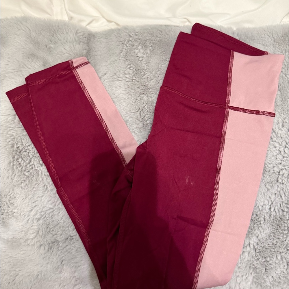 Banana Republic Pink and Red Leggings Athletic Stretch